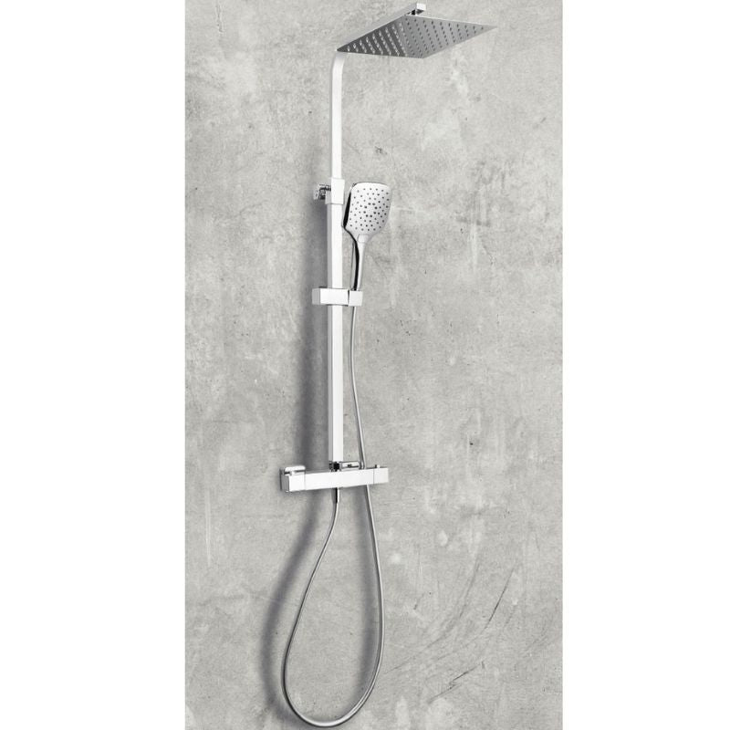 Scudo Helier Square Cool Touch Rigid Riser Shower - Brand New Bathrooms
