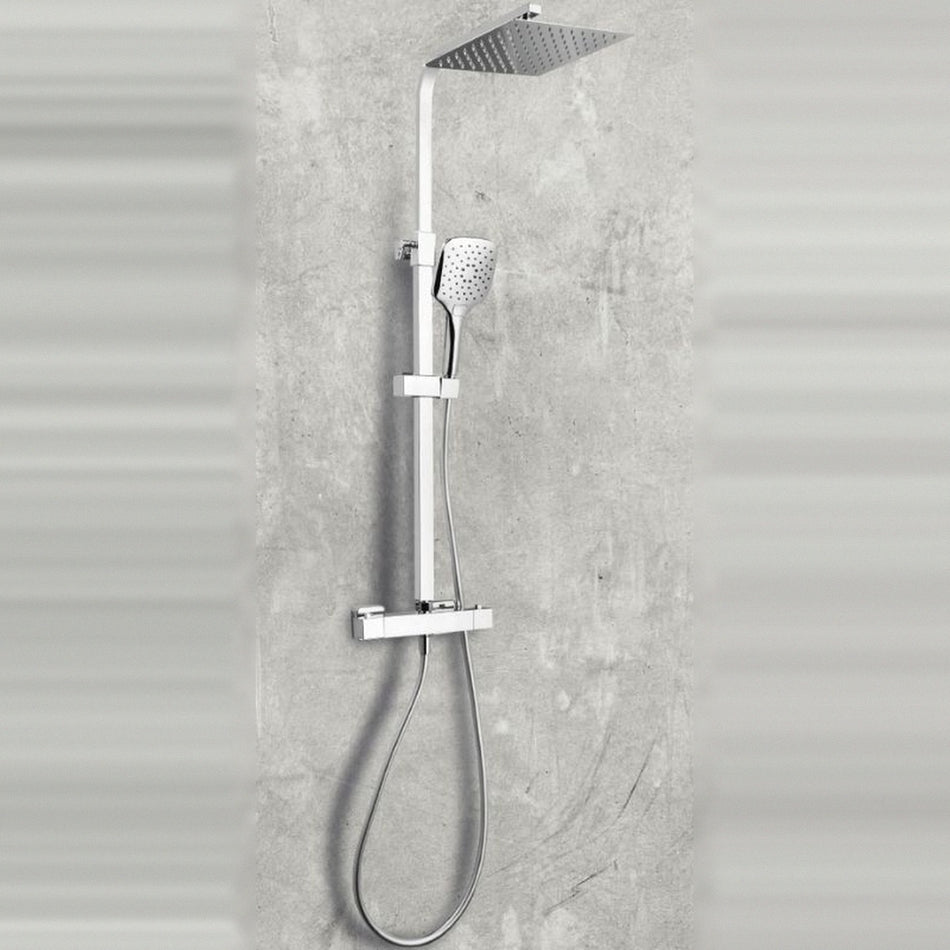 Scudo Helier Cool Touch Square Rigid Riser Shower (Chrome)