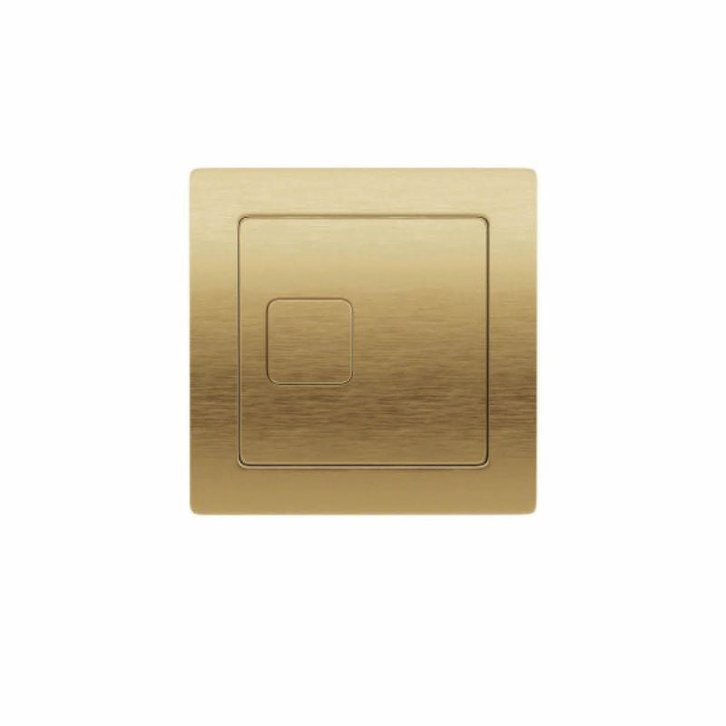 Scudo Square Brushed Brass Dual Flush Button -  Brand New Bathrooms