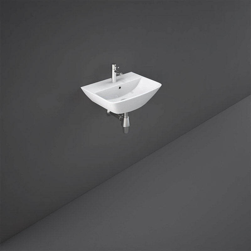 RAK Ceramics Summit 310mm Wall Hung Basin with 1 Tap Hole (1 size, White) - Brand New Bathrooms