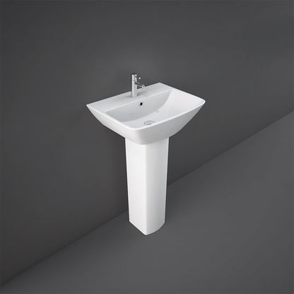 RAK Ceramics Summit Pedestal Basin with 1 Tap Hole (2 sizes, White) - Brand New Bathrooms