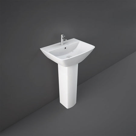 RAK Ceramics Summit Pedestal Basin with 1 Tap Hole (2 sizes, White) - Brand New Bathrooms