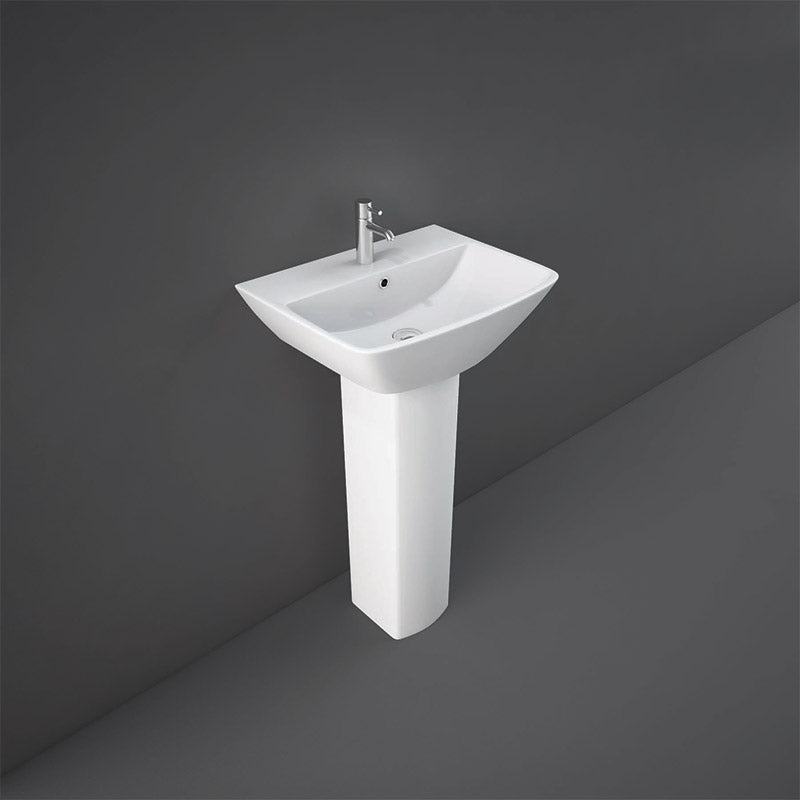 RAK Ceramics Summit Pedestal Basin with 1 Tap Hole (2 sizes, White) - Brand New Bathrooms