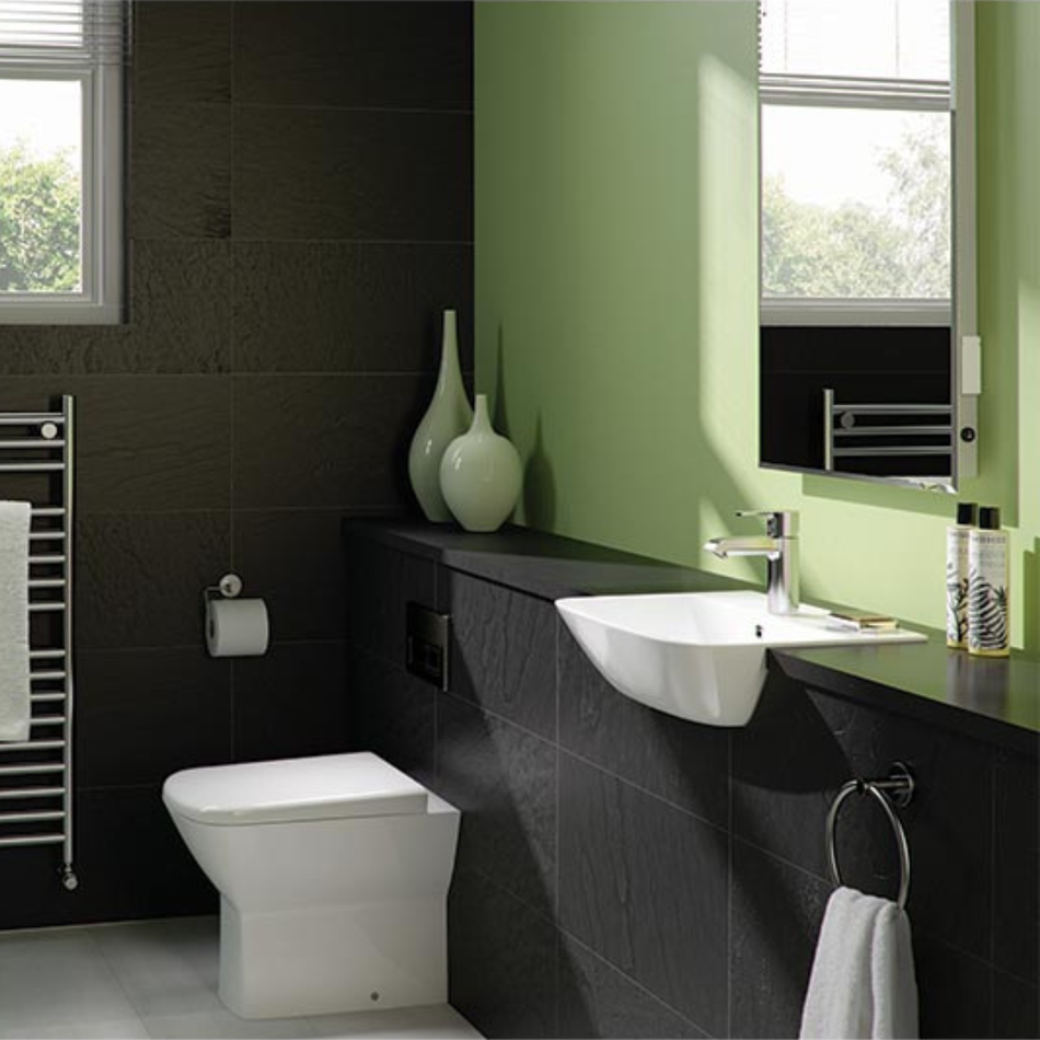RAK Ceramics Summit 500mm Semi Recessed Basin 1 Tap Hole (1 size, White)