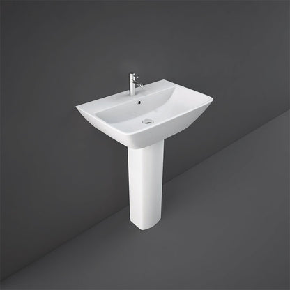 RAK Ceramics Summit Pedestal Basin with 1 Tap Hole (2 sizes, White) - Brand New Bathrooms