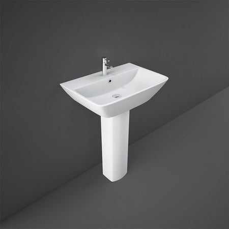 RAK Ceramics Summit Pedestal Basin with 1 Tap Hole (2 sizes, White) - Brand New Bathrooms