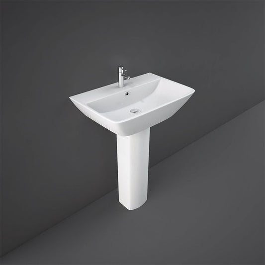 RAK Ceramics Summit Pedestal Basin with 1 Tap Hole (2 sizes, White) - Brand New Bathrooms