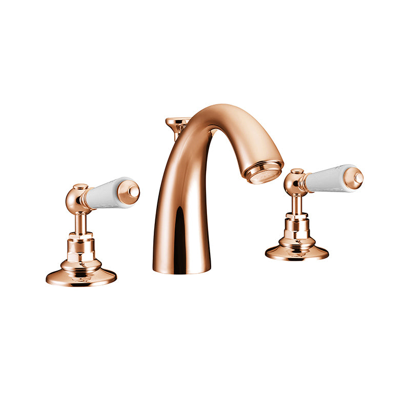 Hurlingham Classical Spout 3 hole Brass Basin Mixer Taps (3 colours) - Brand New Bathrooms