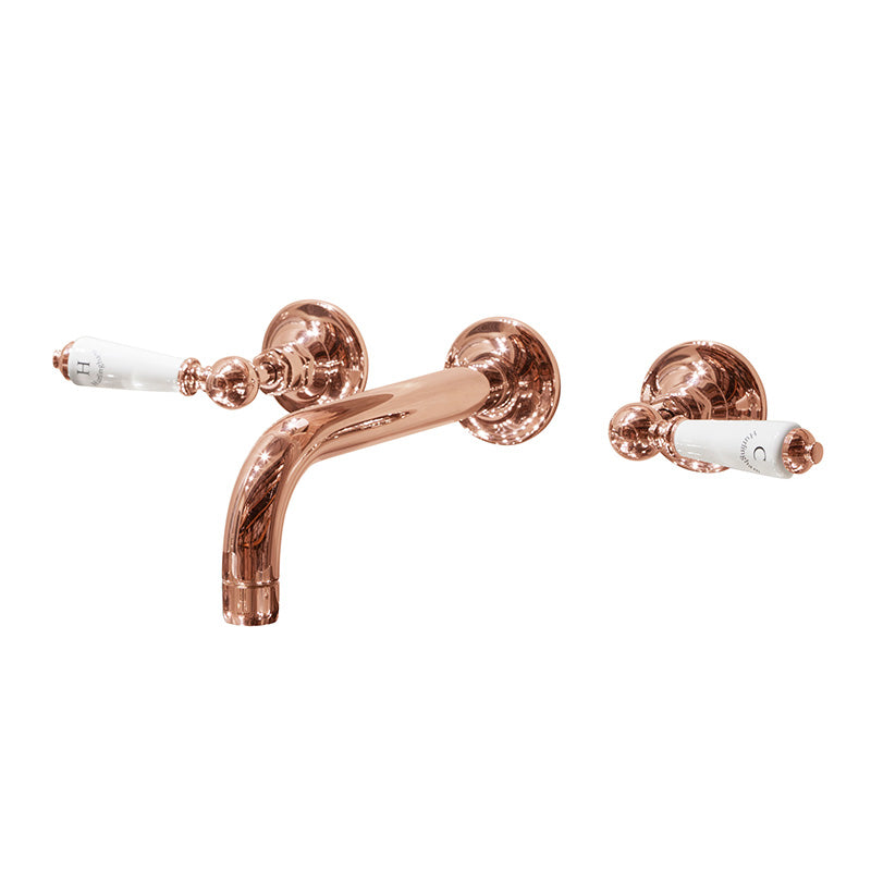 Hurlingham Wall Mounted Brass Basin Mixer Taps (3 colours) - Brand New Bathrooms