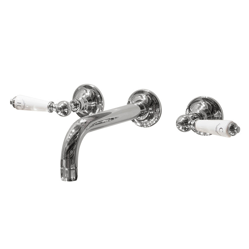 Hurlingham Wall Mounted Brass Basin Mixer Taps (3 colours) - Brand New Bathrooms