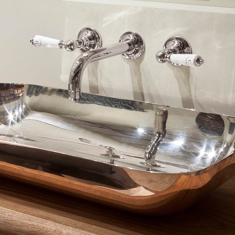 Hurlingham Wall Mounted Brass Basin Mixer Taps (3 colours) - Brand New Bathrooms