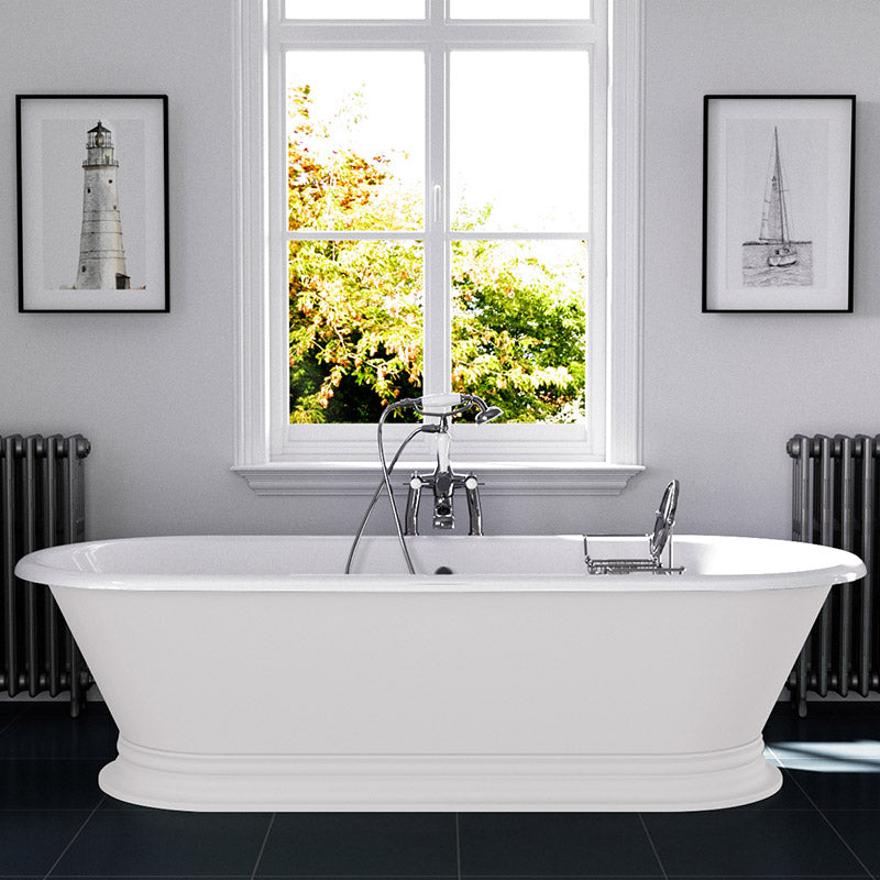 Hurlingham Shikara Double Ended Cast Iron Roll Top Bathtub (1 size, any colour) - Brand New Bathrooms