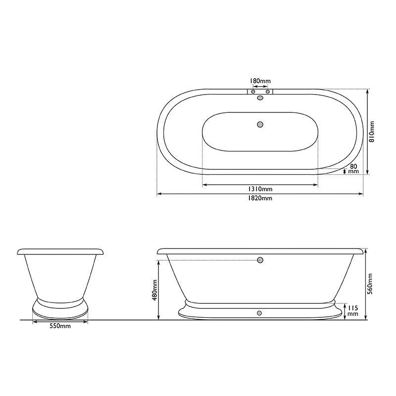 Hurlingham Shikara Double Ended Cast Iron Roll Top Bathtub (1 size, any colour) - Brand New Bathrooms