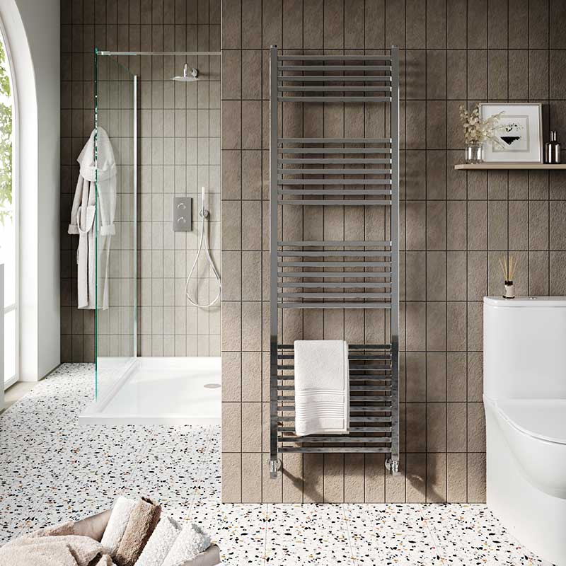 Scudo Simona Designer Chrome Towel Rail (3 Sizes) - Brand New Bathrooms