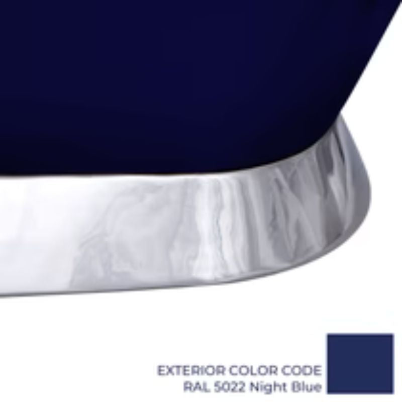 Coppersmith Creations Slanting Base Copper Bathtub (1 size, Nickel Interior, Night Blue Exterior) - Brand New Bathrooms
