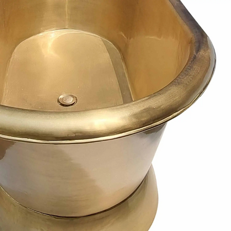Coppersmith Creations Slanting Base Brass Bathtub (1 size, Full Brushed Brass finish) - Brand New Bathrooms