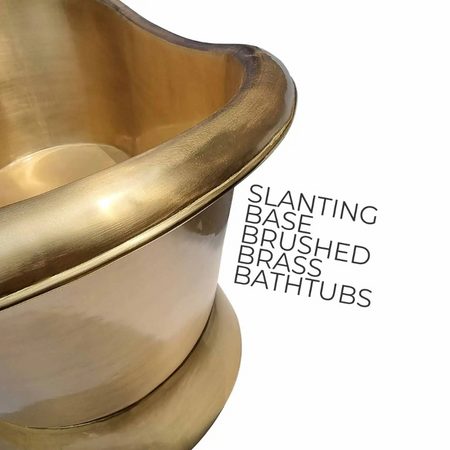 Coppersmith Creations Slanting Base Brass Bathtub (1 size, Full Brushed Brass finish) - Brand New Bathrooms