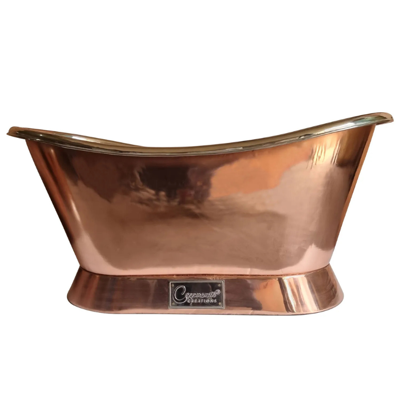 Coppersmith Creations Slanting Base Copper Bathtub (1 size, Nickel Interior, Copper Exterior) - Brand New Bathrooms