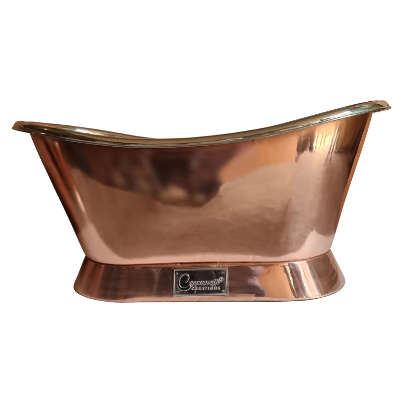 Coppersmith Creations Slanting Base Copper Bathtub (1 size, Nickel Interior, Copper Exterior) - Brand New Bathrooms