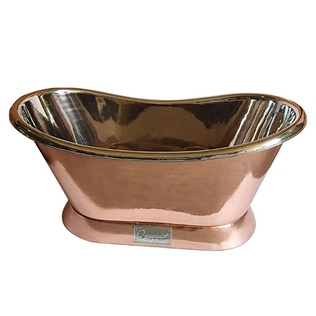 Coppersmith Creations Slanting Base Copper Bathtub (1 size, Nickel Interior, Copper Exterior) - Brand New Bathrooms