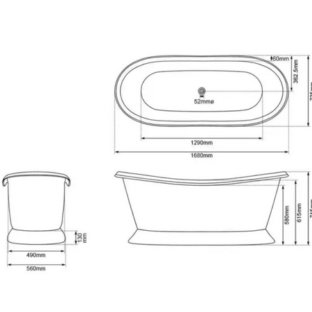 Coppersmith Creations Slanting Base Copper Bathtub (1 size, Nickel Interior, Copper Exterior) - Brand New Bathrooms