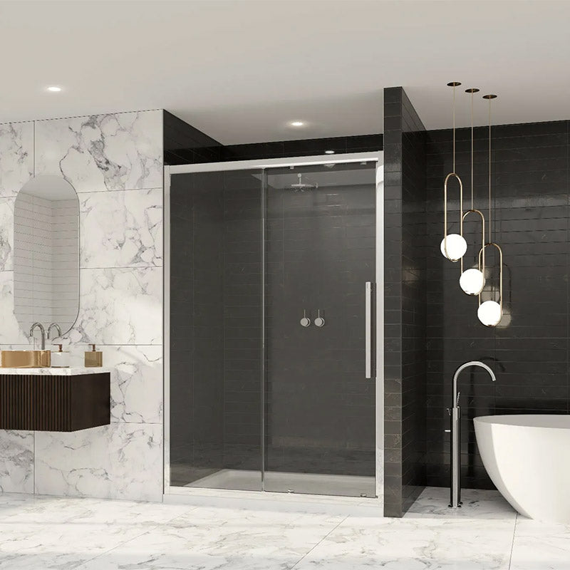Coram Showers Premier 8 Sliding Shower Door (5 sizes, Chrome) - Brand New Bathrooms