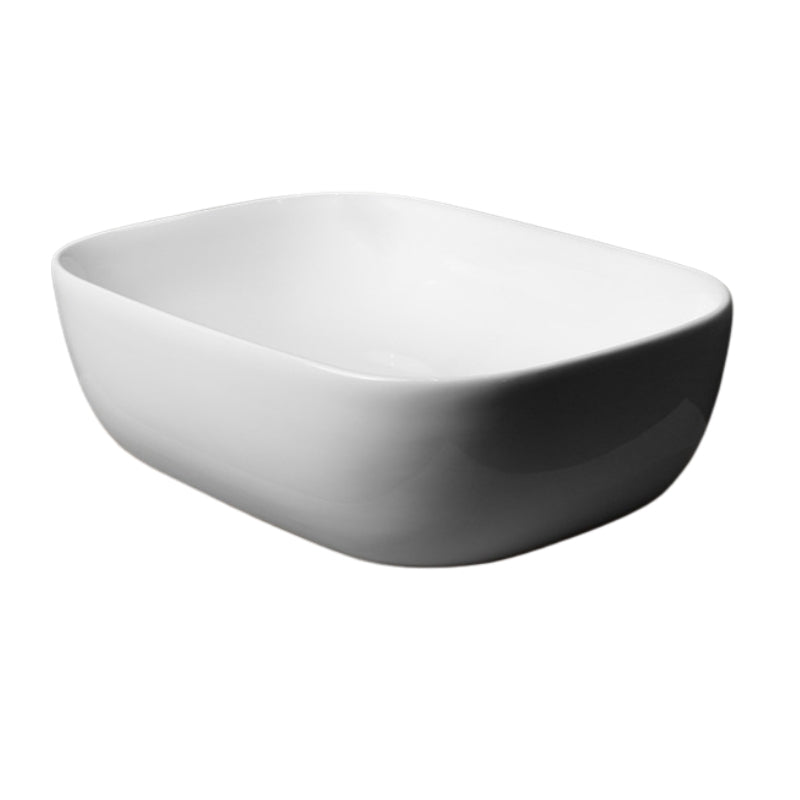 Loutro Lavabo Spiro Rectangle Ceramic Basin (1 size, 2 colours) - Brand New Bathrooms