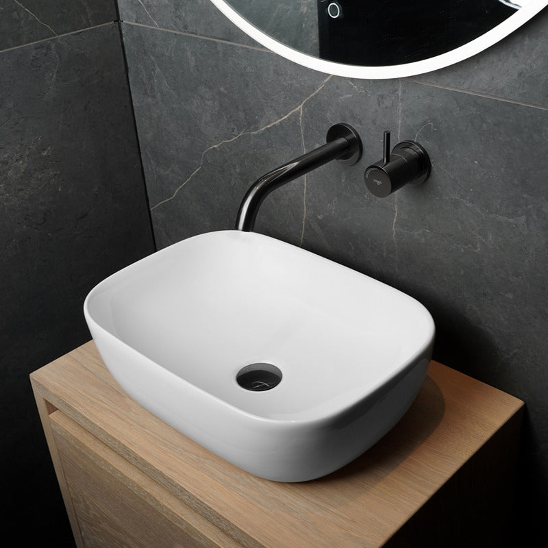 Loutro Lavabo Spiro Rectangle Ceramic Basin (1 size, 2 colours) - Brand New Bathrooms