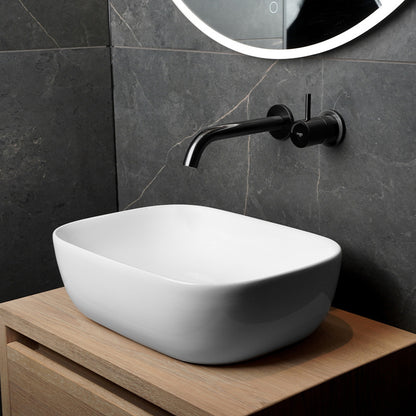 Loutro Lavabo Spiro Rectangle Ceramic Basin (1 size, 2 colours) - Brand New Bathrooms
