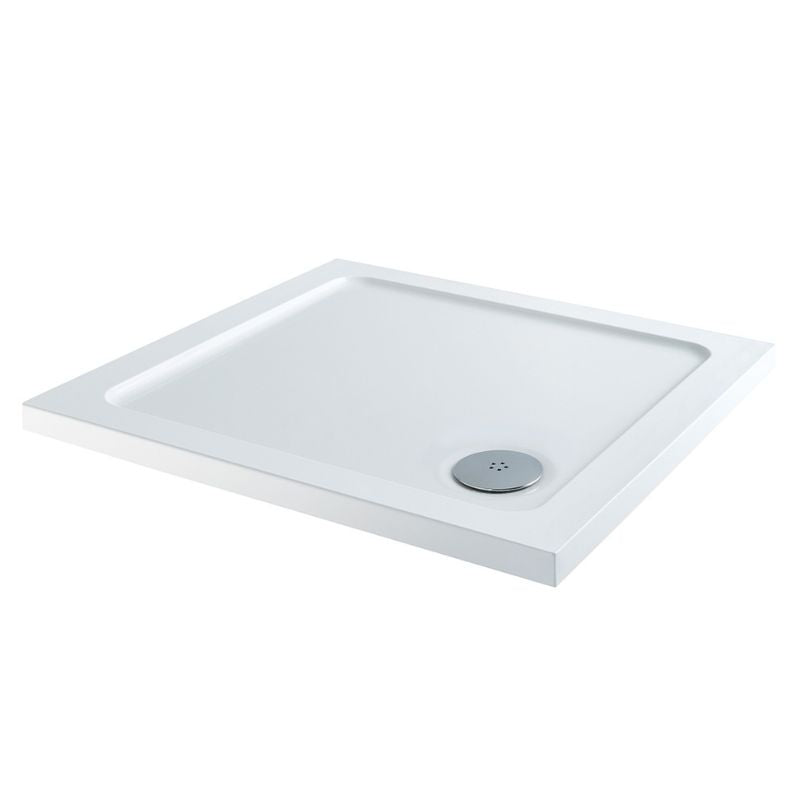 Scudo Shires 30mm Square Shower Tray (3 sizes, White) - Brand New Bathrooms