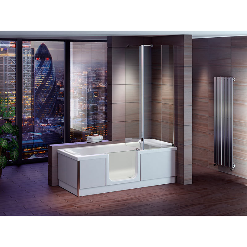 Mantaleda Kineduo Walk-In Shower Bathtub (Complete Set) (2 sizes, 2 styles, White) - Brand New Bathrooms