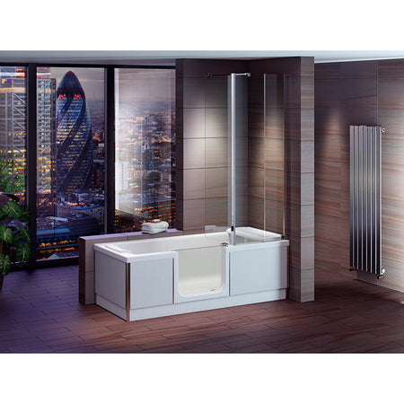 Mantaleda Kineduo Walk-In Shower Bathtub (Complete Set) (2 sizes, 2 styles, White) - Brand New Bathrooms