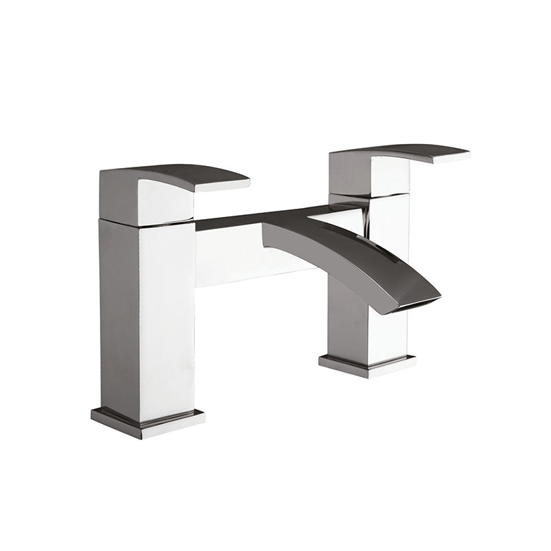 Scudo Descent 2 Tap Hole Deck Mounted Bath Filler (Chrome) - Brand New Bathroom 