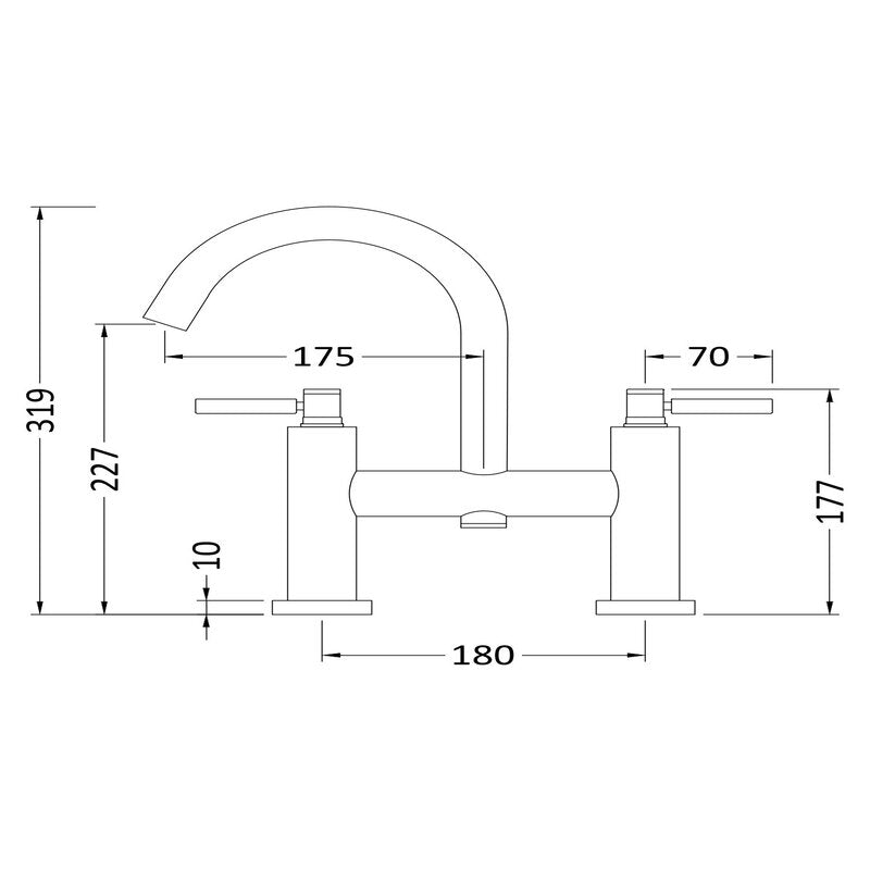 Hudson Reed Tec Lever Bath Filler (1 size, 3 colours) - Brand New Bathrooms