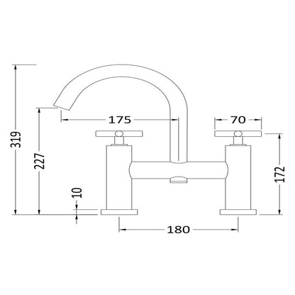 Hudson Reed Tec Crosshead Bath Filler (1 size, 3 colours) - Brand New Bathrooms