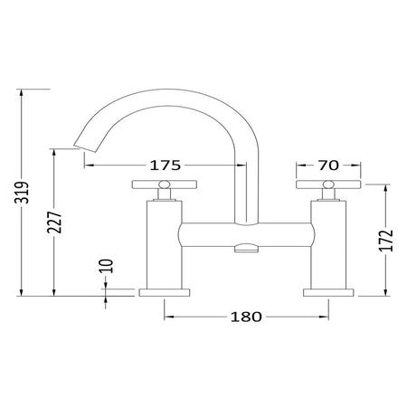 Hudson Reed Tec Crosshead Bath Filler (1 size, 3 colours) - Brand New Bathrooms