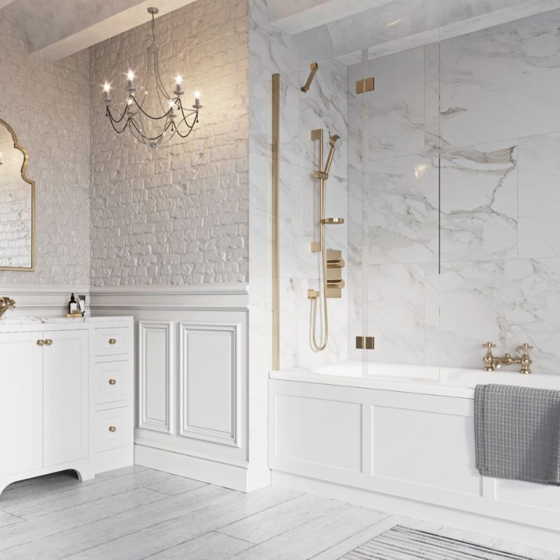 Scudo Thalia Outward Opening Bath Screen (3 Colors) - Brand New Bathrooms