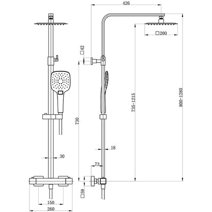 Tailored Bathrooms Menai Premium Shower Kit (2 shapes, Chrome) - Brand New Bathrooms