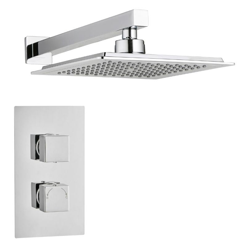 Tailored Bathrooms Concealed Thermostatic 2 Handle 1 Way Shower Kit (2 types, 2 shapes, Chrome) - Brand New Bathrooms