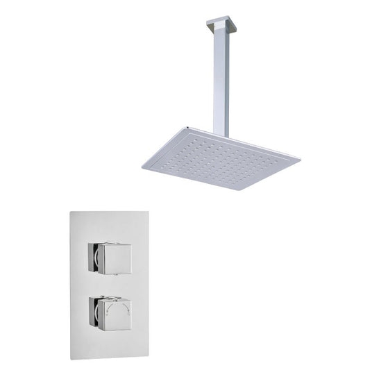 Tailored Bathrooms Concealed Thermostatic 2 Handle 1 Way Shower Kit (2 types, 2 shapes, Chrome) - Brand New Bathrooms