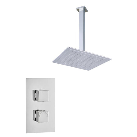 Tailored Bathrooms Concealed Thermostatic 2 Handle 1 Way Shower Kit (2 types, 2 shapes, Chrome) - Brand New Bathrooms