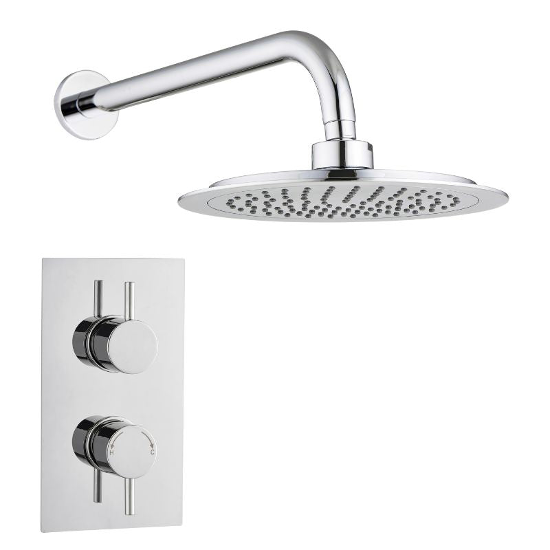 Tailored Bathrooms Concealed Thermostatic 2 Handle 1 Way Shower Kit (2 types, 2 shapes, Chrome) - Brand New Bathrooms