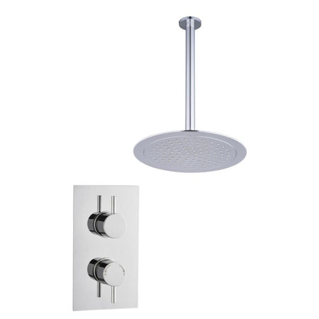 Tailored Bathrooms Concealed Thermostatic 2 Handle 1 Way Shower Kit (2 types, 2 shapes, Chrome) - Brand New Bathrooms