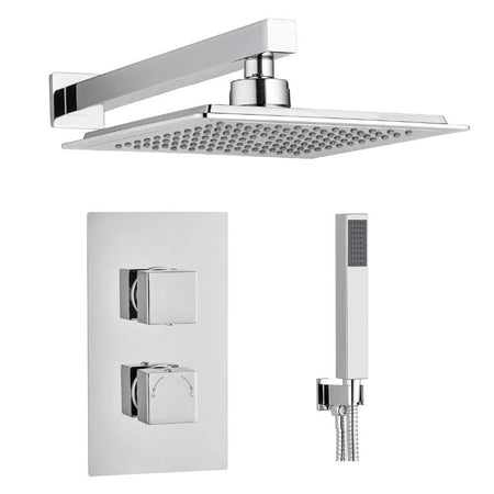 Tailored Bathrooms Concealed Thermostatic 2 Handle 2 Way Shower Kit (2 types, 2 shapes, Chrome) - Brand New Bathrooms