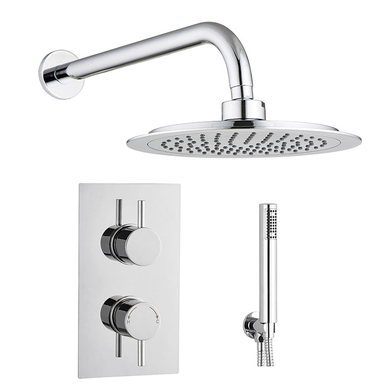 Tailored Bathrooms Concealed Thermostatic 2 Handle 2 Way Shower Kit (2 types, 2 shapes, Chrome) - Brand New Bathrooms