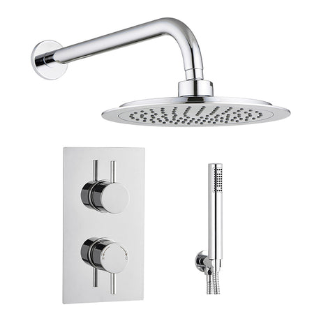 Tailored Bathrooms Concealed Thermostatic 2 Handle 2 Way Shower Kit (2 types, 2 shapes, Chrome) - Brand New Bathrooms