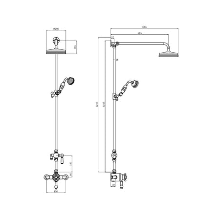 Tailored Bathrooms Tenby Traditional Dual Control Shower Kit (Chrome) - Brand New Bathrooms