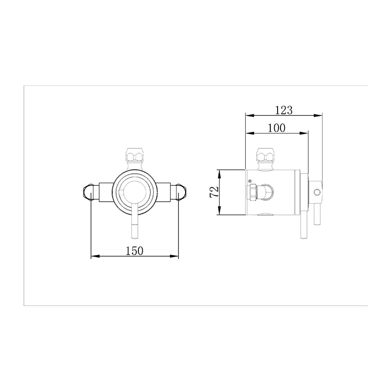Tailored Bathrooms Conwy Concentric Exposed Thermostatic Mixer Valve (Chrome) - Brand New Bathrooms