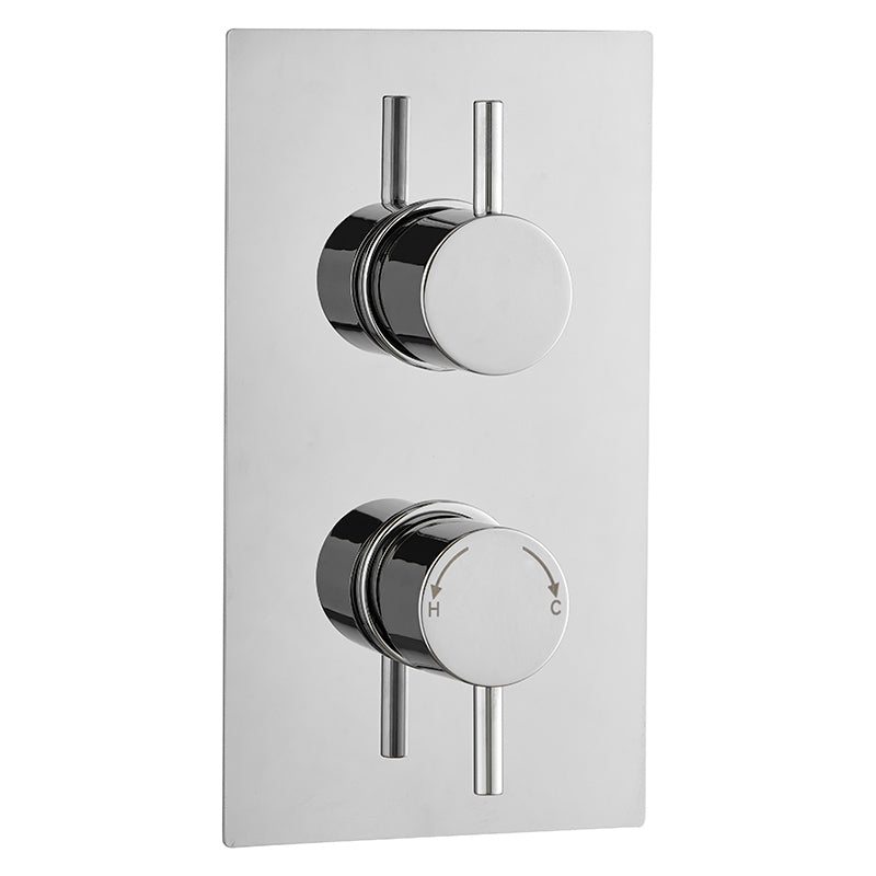 Tailored Bathrooms Concealed 2 Handle 2 Way Thermostatic Shower Valve (2 styles, Chrome) - Brand New Bathrooms