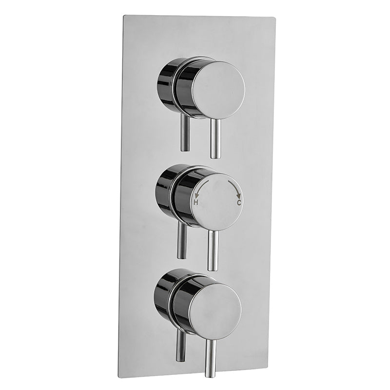 Tailored Bathrooms Concealed 3 Handle 3 Way Thermostatic Shower Valve (2 styles, Chrome) - Brand New Bathrooms